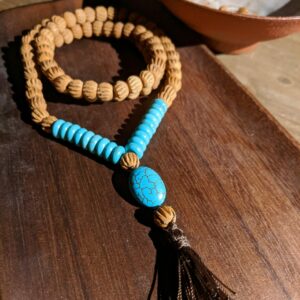 creation mala turquoise bois annegaelle